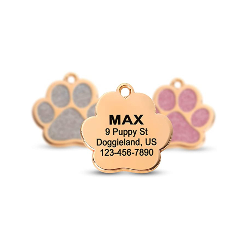 Europeo y americano transfronterizo Palma impresión metal goteo llavero adornos PET etiqueta grabado anti-perdido placa de identificación en stock