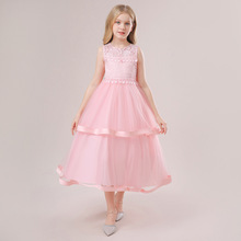 花童婚礼小女孩主持人钢琴演出服走秀礼服亚马逊女童礼服公主长裙