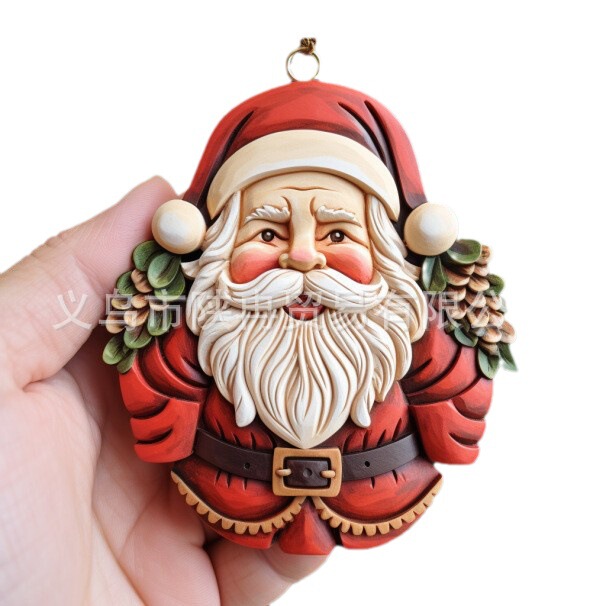 国境を越えた新しいクリスマス装飾品クリスマスツリーストラップ樹脂工芸品サンタクロースストラップ装飾|undefined