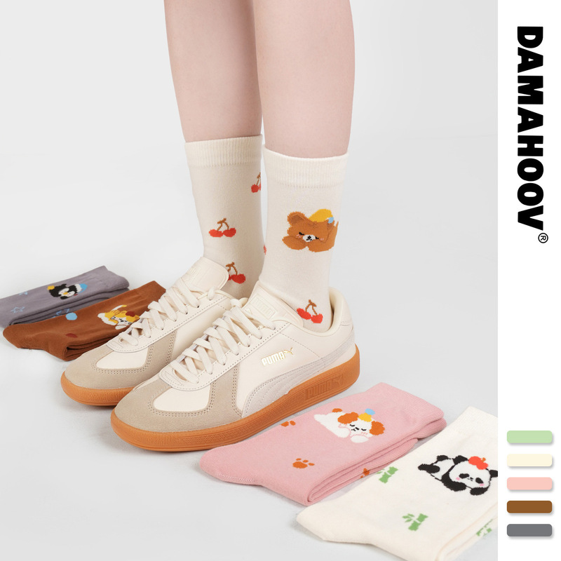 2026 Autumn/Winter New Style Cute Cartoon Bear Cotton Socks for Women, Zhujie Mid-Calf Socks Wholesale, Daily Sweet Korean Style 2026 Autumn/Winter New Style Cute Cartoon Bear Cotton Socks for Women, Zhujie Mid-Calf Socks Wholesale, Daily Sweet Korean Style
