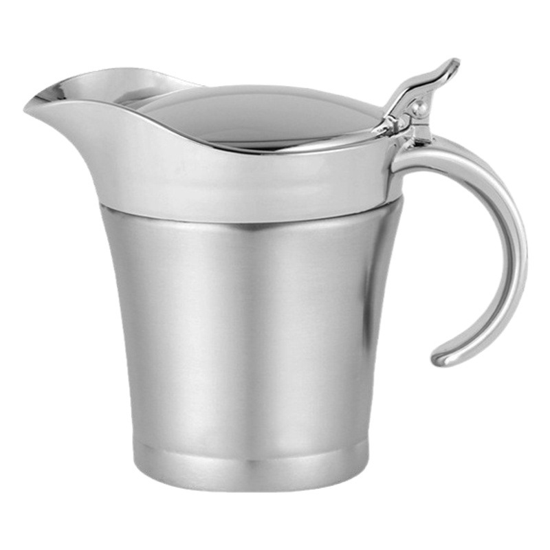 304 de acero inoxidable salsa de carne olla de salsa de filete occidental caliente botella de salsa de tomate de doble capa aislado olla condimento