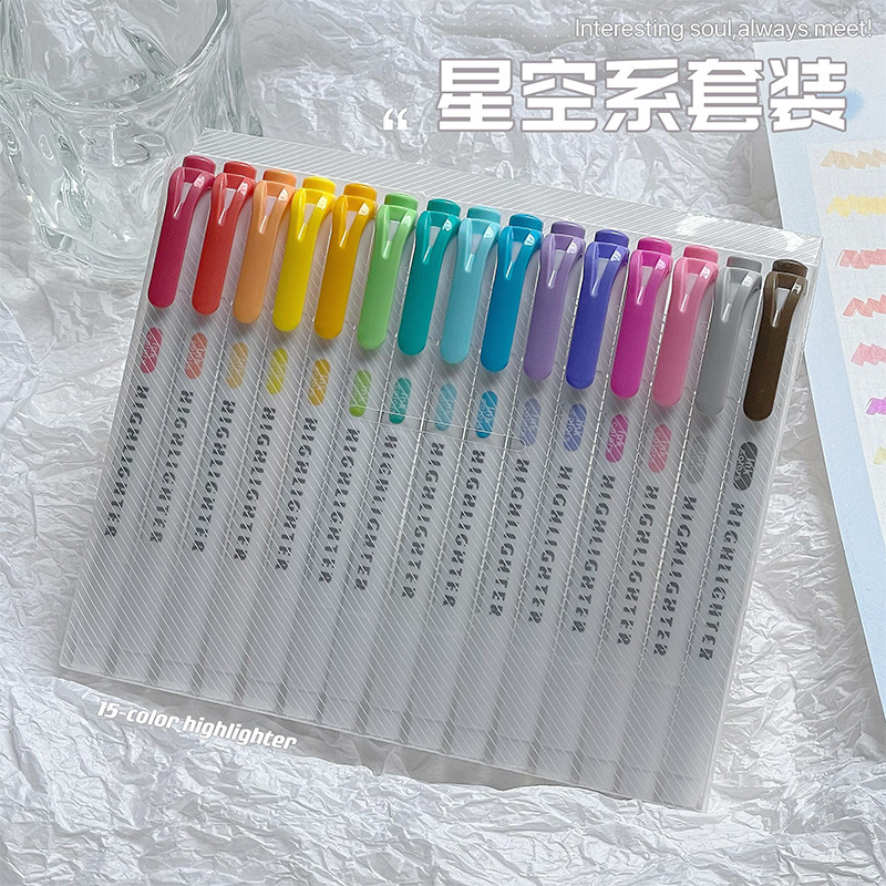 シマウマと同じダブルヘッドの蛍光ペン30色のマークをつけて、重点ペンをつけて、紙の高颜値の学生カラーの手帳ペンを気絶させません。|undefined