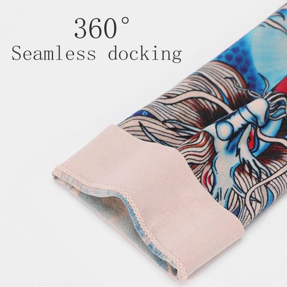 Ice Silk Tattoo Sleeve Men's Outdoor Driving Sunscreen Sleeve Women's Riding Arm Arm Sleeve Trendy Men's Flower Arm Sleeve