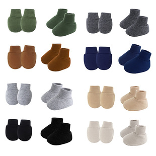 Foreign Trade European and American Newborn Anti-Scratch Gloves and Foot Covers Baby Baby Hand and Foot Covers Amazon Cross-Border Supply Floor Socks