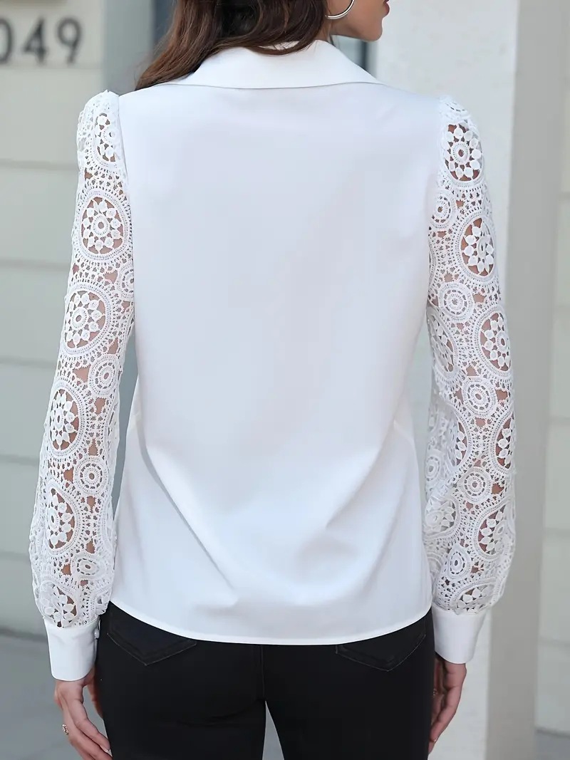 Holiday, Street Occasion Turndown Neckline Wholesale Women's Polyester Casual Simple Style Solid Color Long Sleeve Blouses