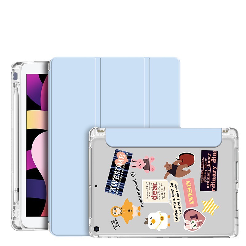 Ipad10.2 Protective Case with Pen Slot Air4 Silicone 9.7 Transparent Airbag Mini5 Shell Pro11 New 10.9
