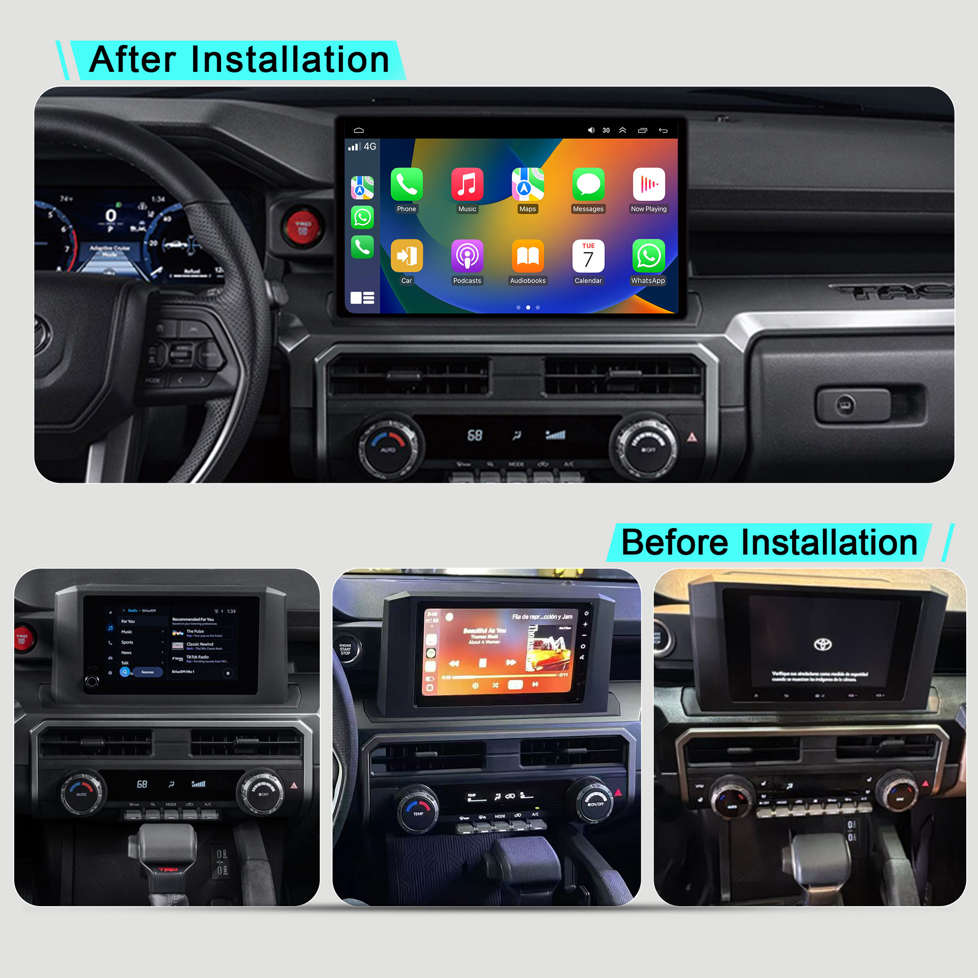 Cross-Border Exclusive Supply of 2024 Tacuma/Supra Car Navigation with High-Definition Reversing Image Integrated Android Car System