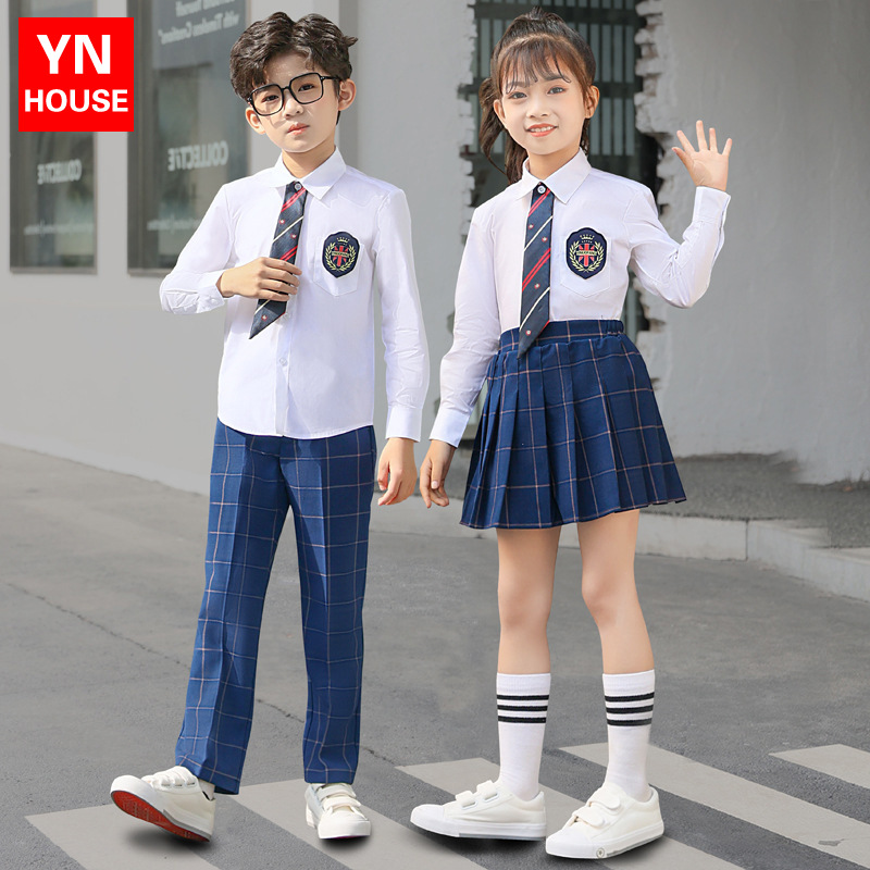 Nuevo uniforme escolar de jardín de infantes para niños foto de graduación 61 uniforme de rendimiento de coro uniforme de clase de estudiante de escuela primaria traje de falda de Liga