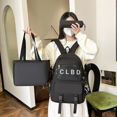 2024新款韓版雙肩包時尚潮流初中生中學生背包女大容量四件套書包