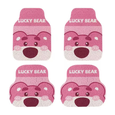 mat wire ring car foot: Universal Foot Pad - pink-bear-head-wire-ring-foot-pad-4-piece-set