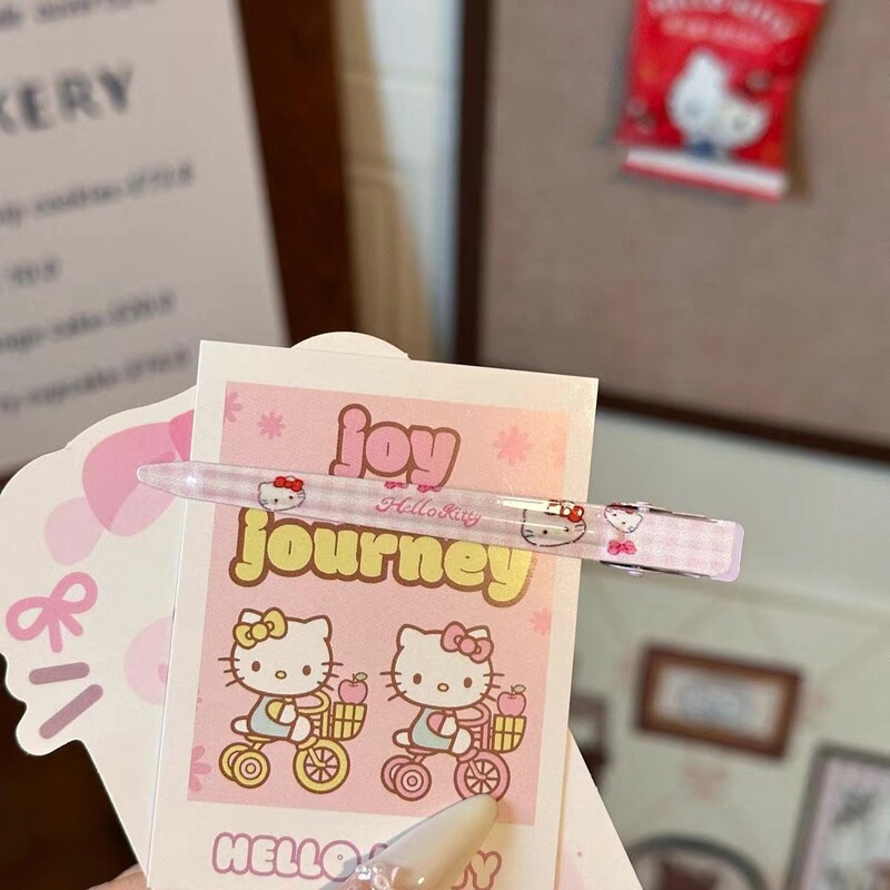 キティヘアピン、ワンラインヘアピン、超妖精かわいい漫画の頭飾り、かわいい女の子のふわふわ前髪、カッティングヘア、カモノハシクリップ|undefined