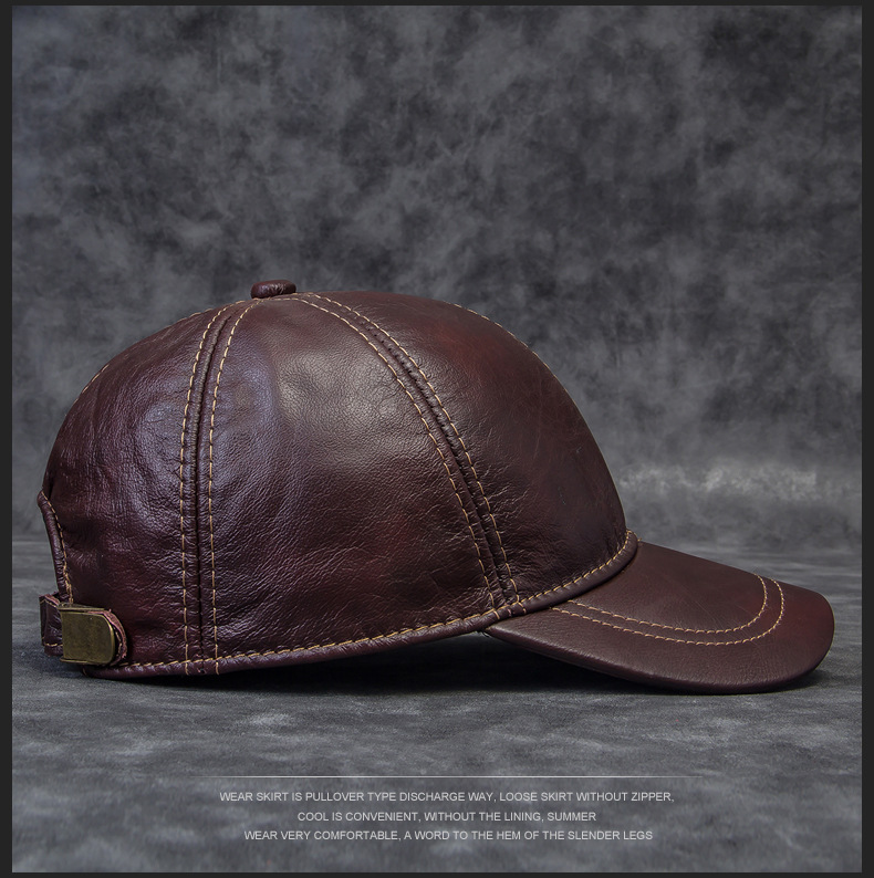Cowhide Baseball Hat Image 7