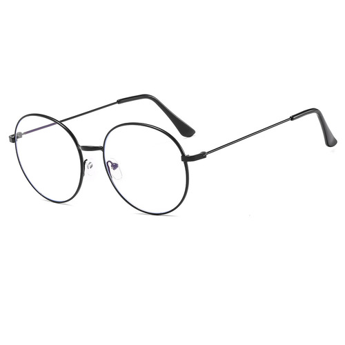 New anti-blue light flat mirror men's round frame metal myopia glasses frame women's fashion trend retro manufacturer wholesale