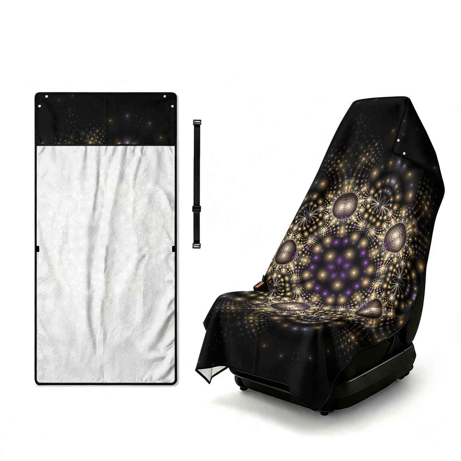 Geometric Bath Towel Car Seat Cover 2-in-1 Microfiber Outdoor Beach Car Dual-Use Universal Seat Cushion