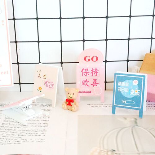 Creative salt and sweet signboard clip, cute wooden memo clip, photo name card holder, standing desktop sticky note ornament