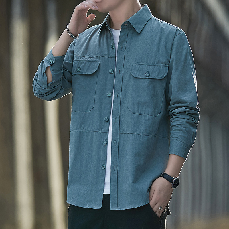 Encuentre camisas personalizadas de fábrica para hombres, primavera y verano, retro americano, negocios, ocio, algodón, sentido de alta gama, estilo de Hong Kong