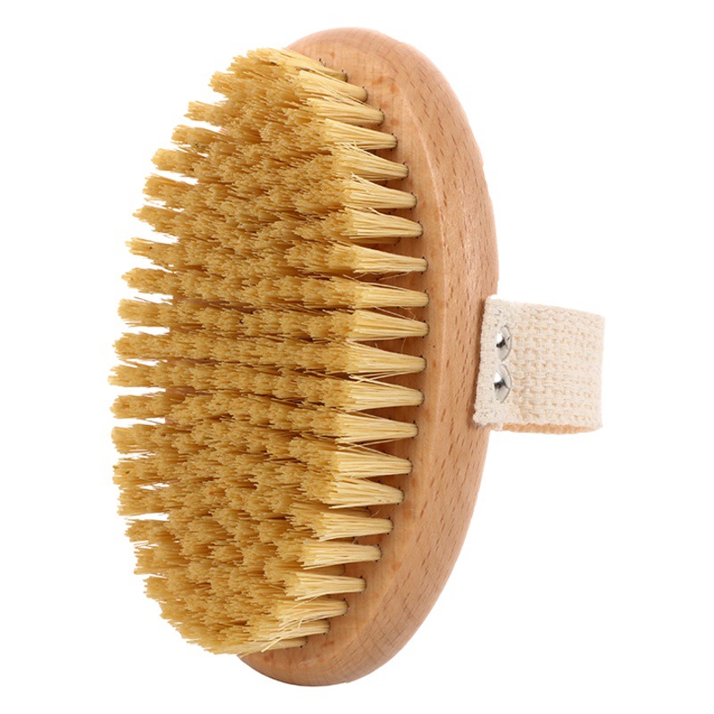 Cepillo de masaje de doble cara cepillo de baño de cuerpo de cerdas de bala mango de madera cepillo de Loofah Nanzhu Hemu cepillo de baño