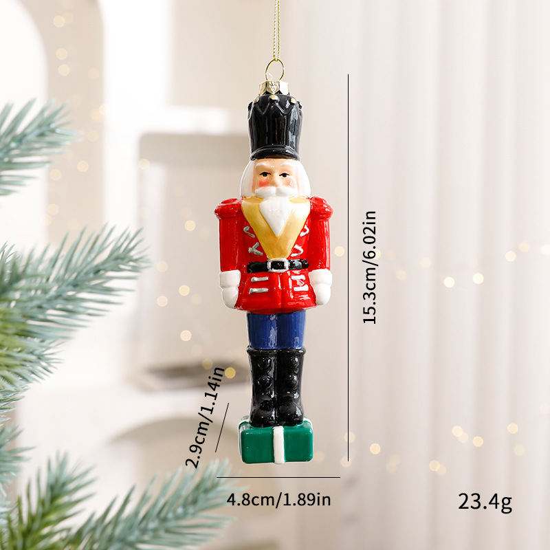 2025 nuevas decoraciones de Navidad pintadas cabañas árbol de Navidad colgante rojo y blanco bola de Navidad al por mayor