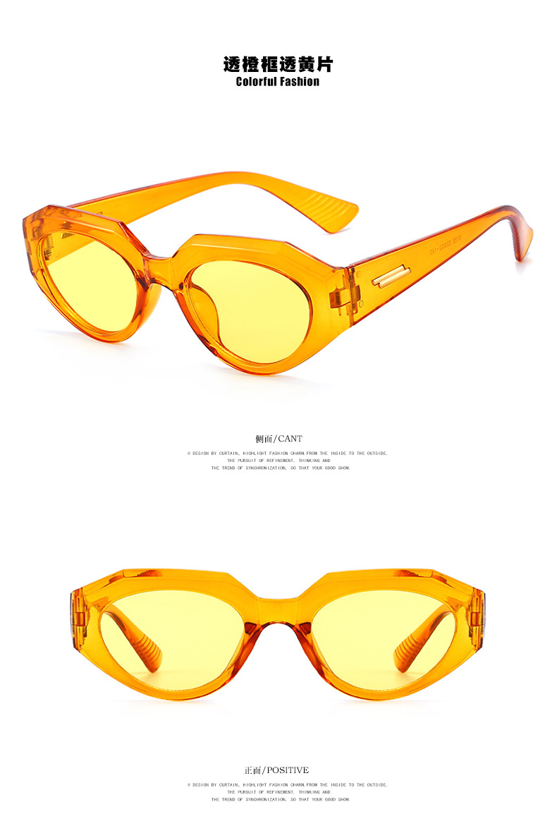 46g Weight UV400 Protection Lens Material Outdoor, Travel, Party, Fishing Occasion Women'S, Men'S, Unisex Gender Hip-Hop, Retro, Fashion, Simple Style Style Orange, Grey&Pink, White, Red, Green, Blue, Transparent, Black Color Hip-Hop Retro Fashion UV400 Protection Women's Sunglasses 15