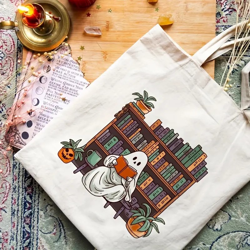 Transfronterizo temu bolsas de lona de impresión de Halloween bolsas de hombro bolsas plegables bolsas de mano bolsas de compras bolsas de comercio exterior