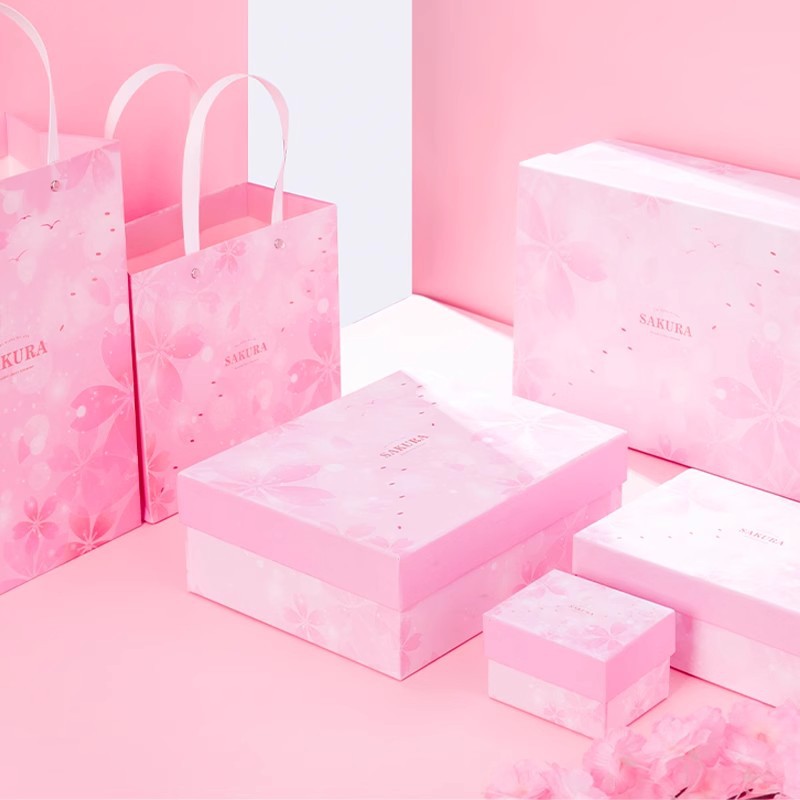 Caja de regalo de flor de cerezo japonesa caja de regalo de cumpleaños engrosada caja de regalo de mano caja de regalo de novia caja de embalaje al por mayor