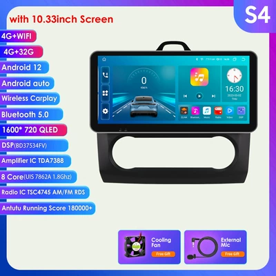 Suitable for 04-11 Ford DVD Navigation - black-432g-wifi4g-lte-version-7862-carplay-eight-cores-1033inch-applicable-to-04-11-ford-focus-automatic-version