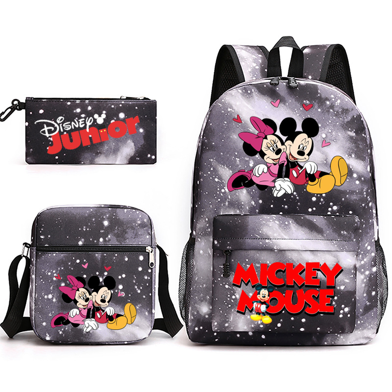 3-pieza portátil traje para niñas estudiantes universitarios niños mochila de lona Mickey/ratón 2022