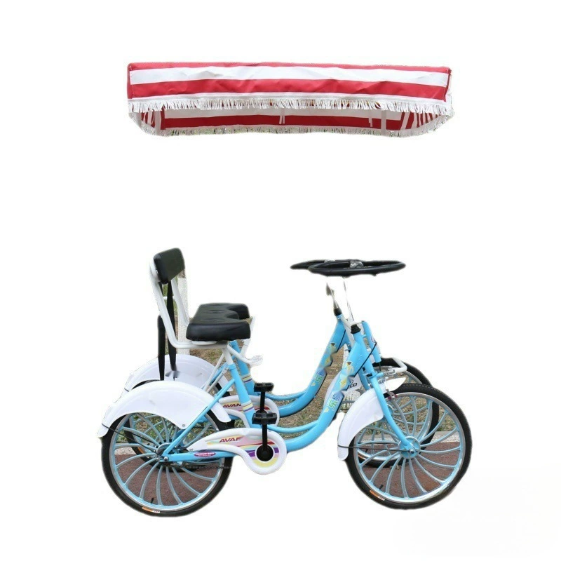 Автомобиль для трех человек, tandem-байк, двойная коляска на четыре колеса