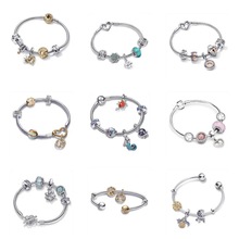 潘家新款手链s925纯银玫瑰套装探险旅行DIY串珠吊坠王者荣耀手镯