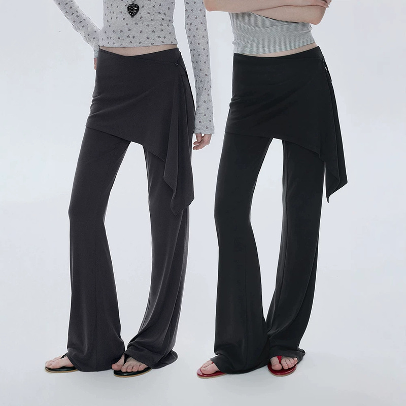 High-waisted modal two-piece detachable butt-covering flared yoga and fitness pants with a unique design for women