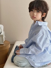 2024韩国儿童新款童装bo洋气衬衣波拉ra洋气女童上衣男童衬衫春款