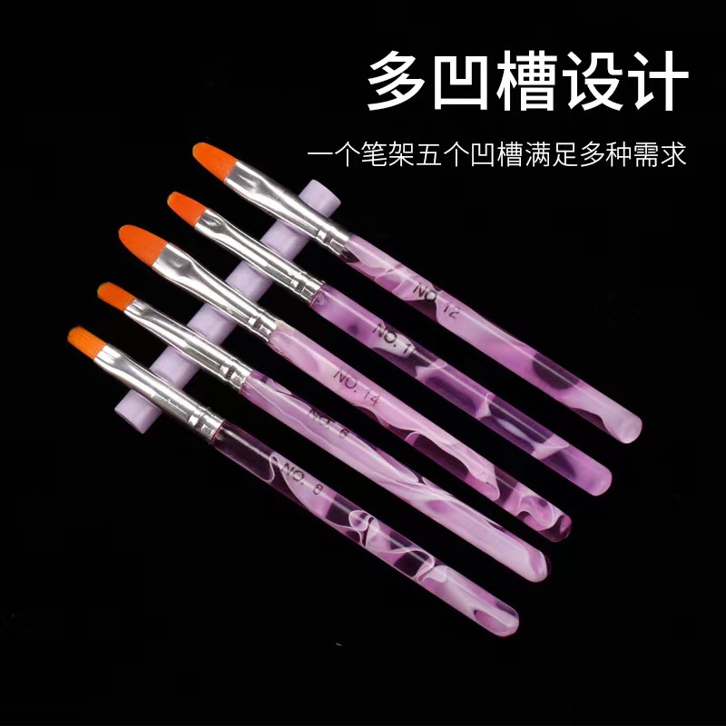 2020 nuevo sostenedor de la pluma del clavo japonés Barra de cristal transparente sostenedor de la pluma 5 rejilla selección directa de fábrica multi-color