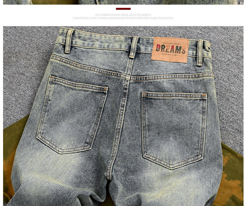 Men's Retro Straight Leg Distressed Jeans Loose Long Trousers Trendy American Youth Disco Squared Versatile_mkmklike.com