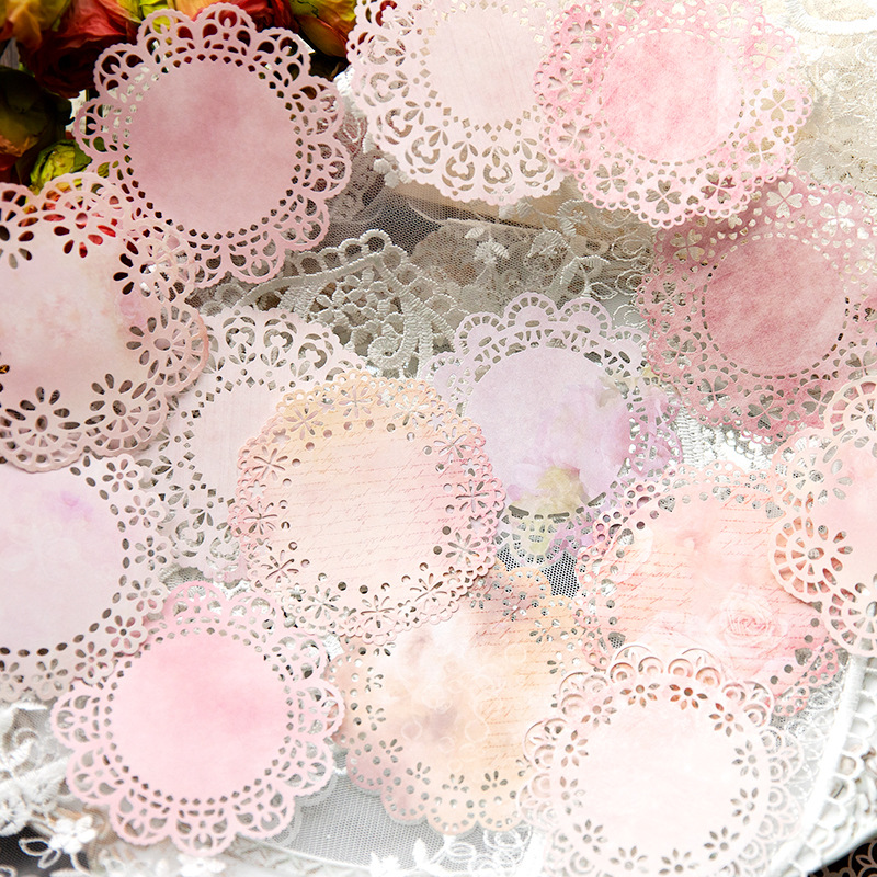 Yan Ji material paper dream lace series wreath lace hollow hand account decoration material 20