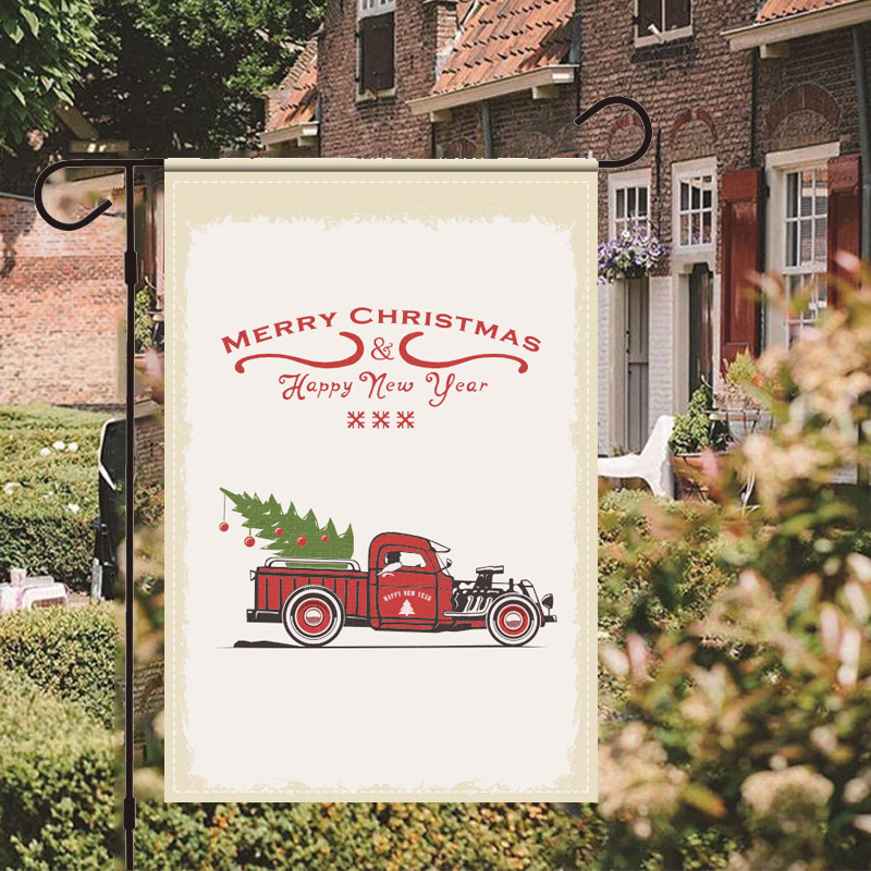 Santa Claus Garden Flag – Double-Sided Printed Holiday Decoration For Yard, Porch & Festive Outdoor Decor (5 Classic Christmas Designs)_voghion.com