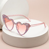 Genuine cute sunglasses heart-shaped, glasses heart shaped solar-powered handmade, European style, cat's eye