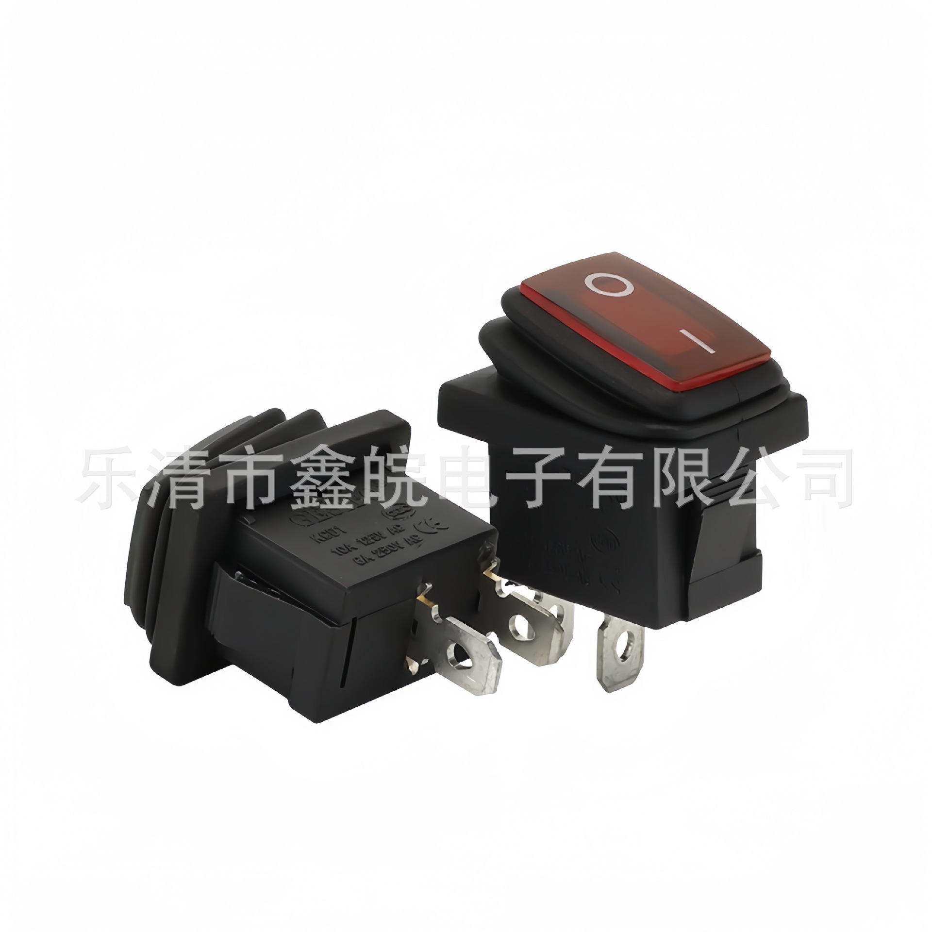 供应船型开关KCD1-101N 防水防尘船型开关带灯15*21翘板开关