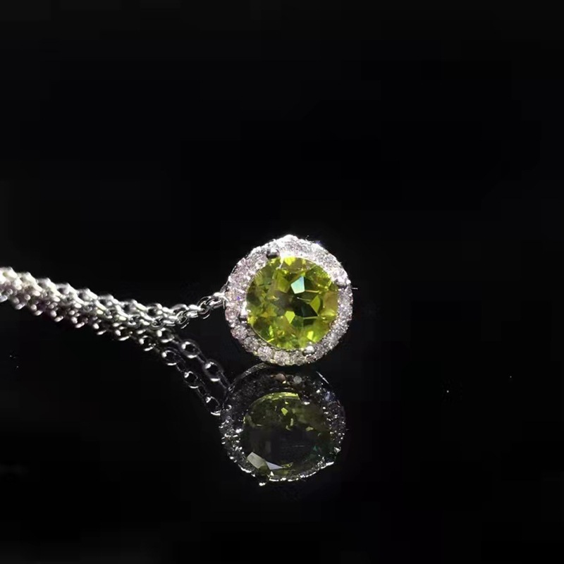 New Natural Pomegranate Ring Peridot Ring Topaz Ring Amethyst Ring Citrine Women's Pendant Necklace Wholesale