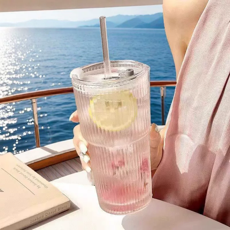 High quality coffee capacious straw with glass, for beloved