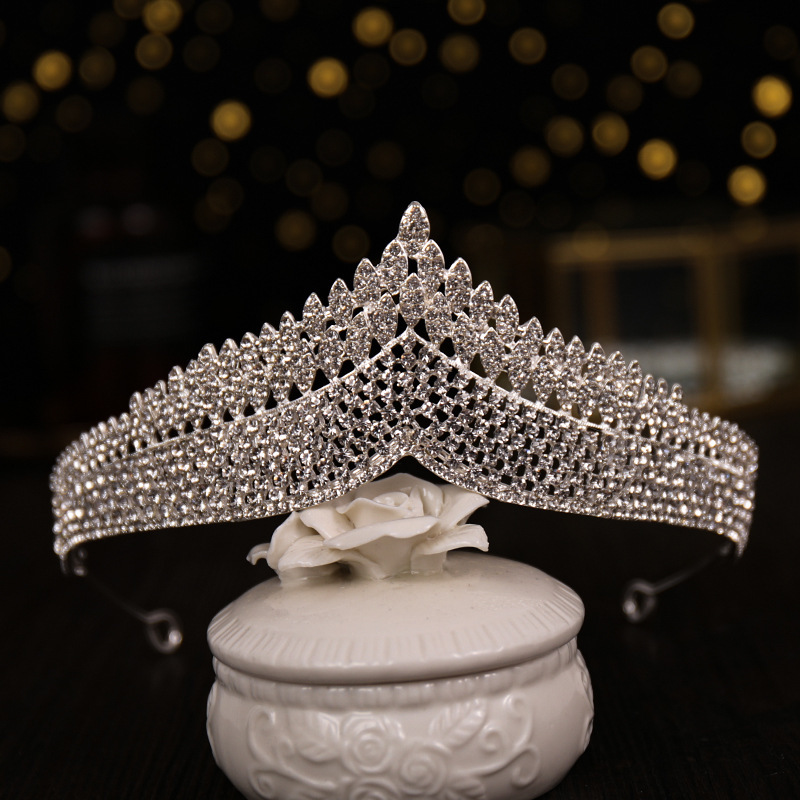 Crown Hair Accessories Type Bridal Streetwear Women's Crown Alloy Plating Rhinestones Crown