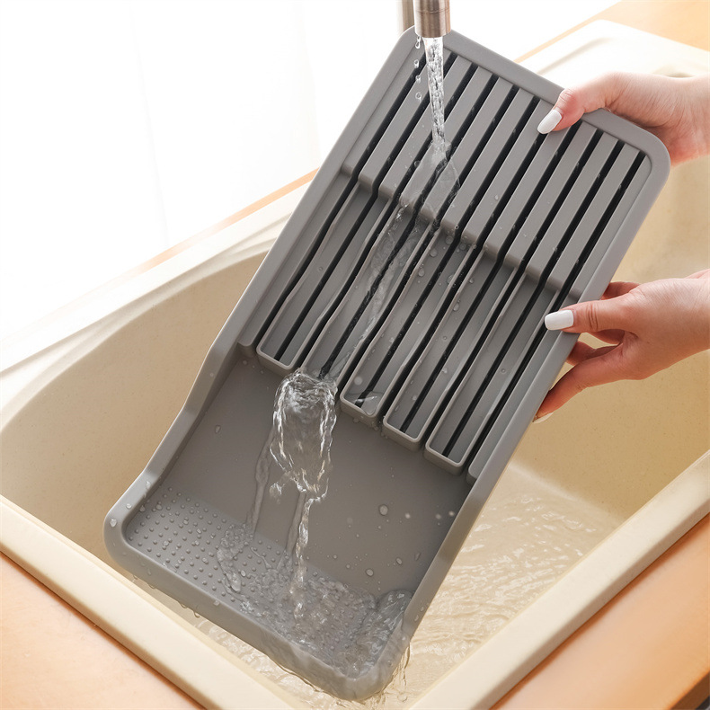 Suministros de cocina multi-funcional de drenaje cuchillo titular de almacenamiento rack de almacenamiento separado rack de plástico cuchillo caja cuchillo titular al por mayor