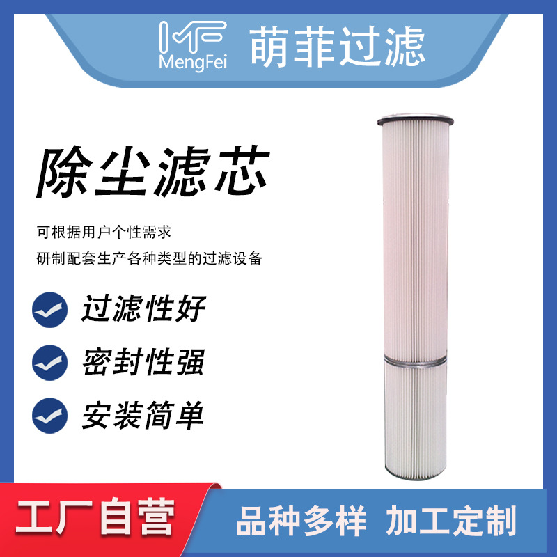 除尘滤芯 螺杆吊装304不锈钢除尘滤芯长纤维聚酯除尘滤筒优惠滤筒