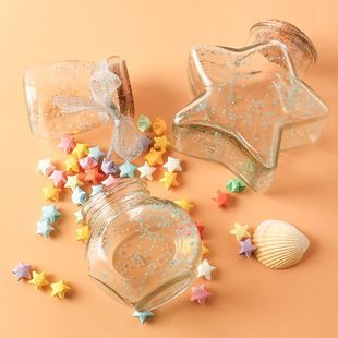 Glass Wishing Bottle Storage Bottle Rainbow Bottle Empty Bottle Lucky Star Origami Star Luminous Starry Sky Five-Pointed Star Collection