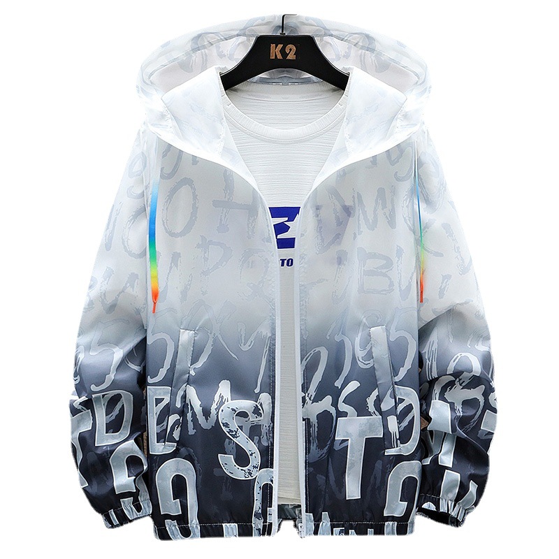 (2개) 야외 후드 썬 보호 의류 커플 스킨 의류 트렌치 코트 남성 청소년 울트라 얇은 통기성 패션 낚시 의류 태양 보호 의류