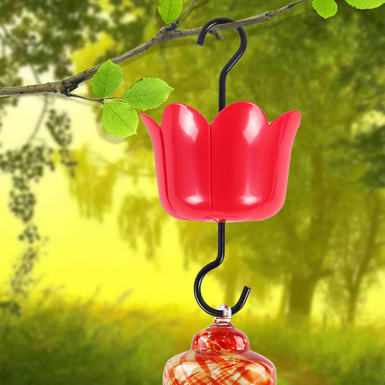 In stock removable red without umbrella large anti-ant hook hummingbird breeding feeder with brush