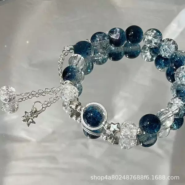 [Galaxy Suspended] Super Fairy Star Bracelet Ins Niche Design Easiest for Match White and Sweet Bracelet Bracelet