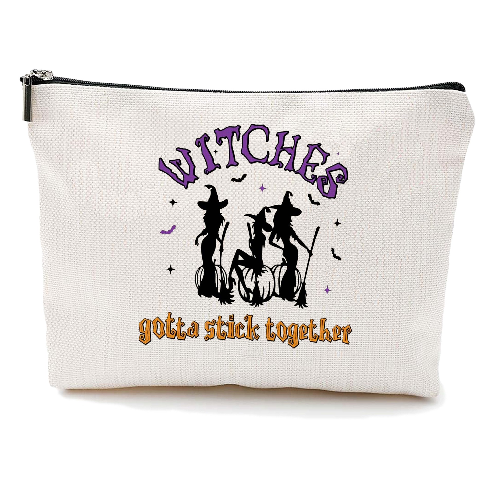 Transfronterizos Amazon Halloween maquillaje letras Halloween brujas maquillaje bolsa bolsa de almacenamiento lino fábrica directa