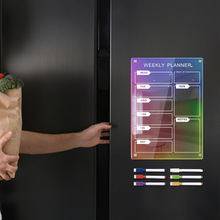 HCTYU392立体磁吸幻彩亚克力周计划记事留言板可擦写磁性冰箱贴