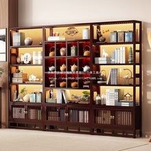 新中式博古架茶室茶柜置物架茶叶展示柜茶具收纳架子非实木多宝阁