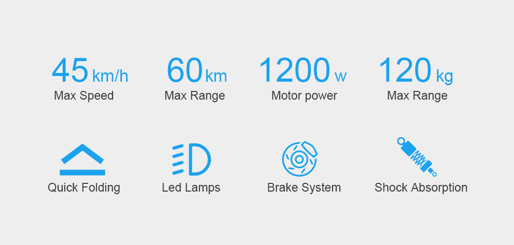 Kugoo M5 Professional 60Km Range Urban Commuting Folding Electric Scooter Adult 1200W 48V 45